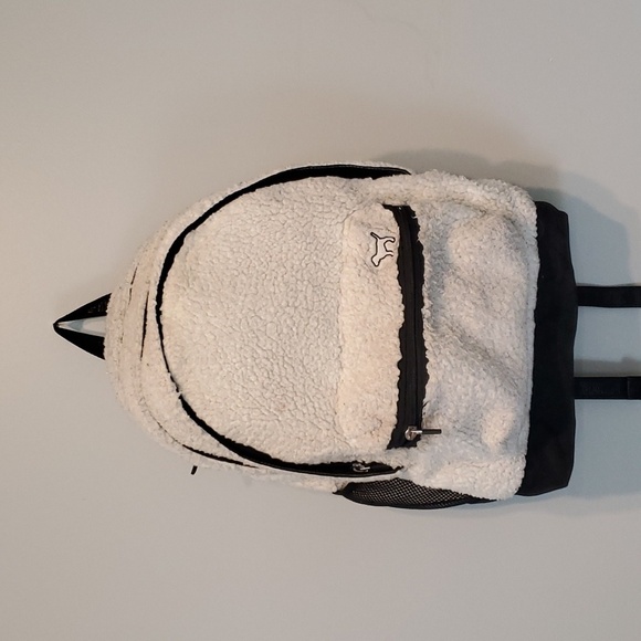 Pink VS Rare Sherpa Large Campus Backpack - Picture 3 of 14